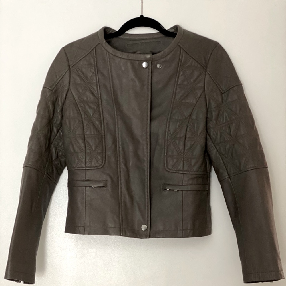 Comptoir des Cotonniers Grey Leather Jacket